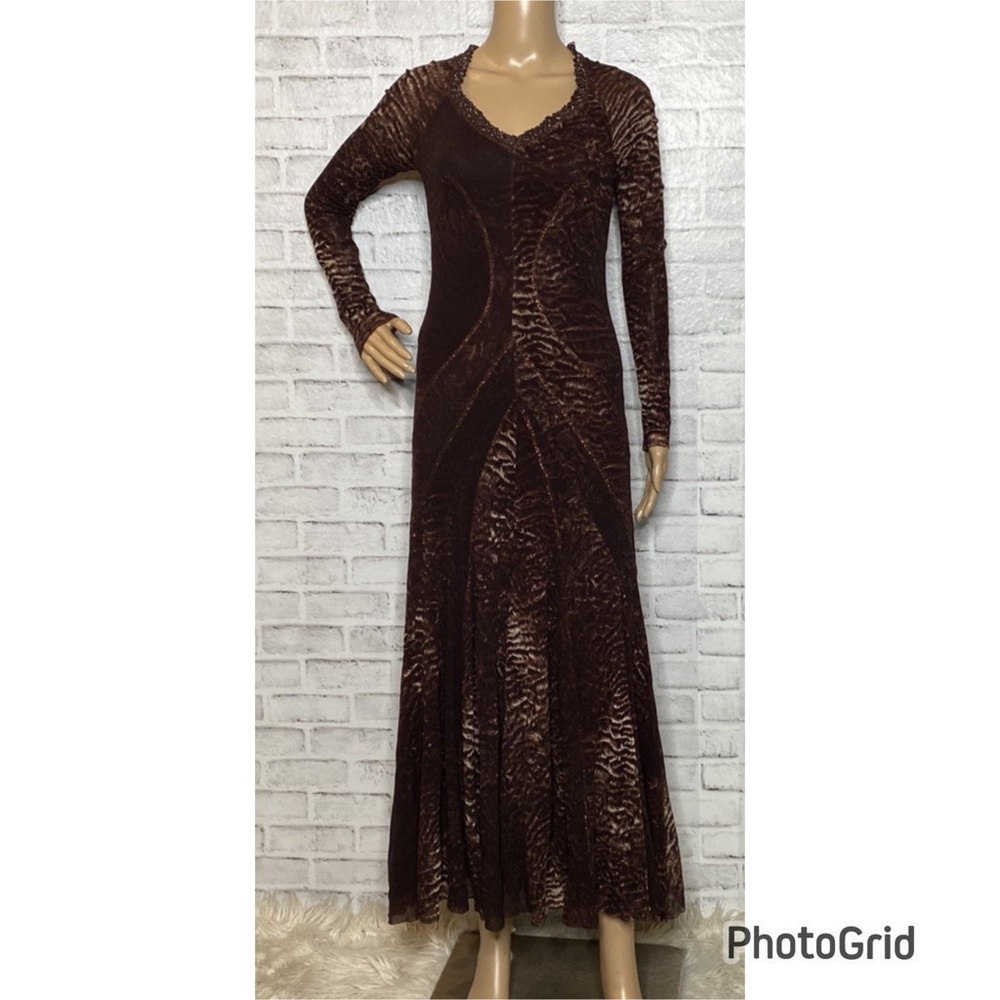 Fuzzi v neck animal print maxi dress John Paul Gaultier